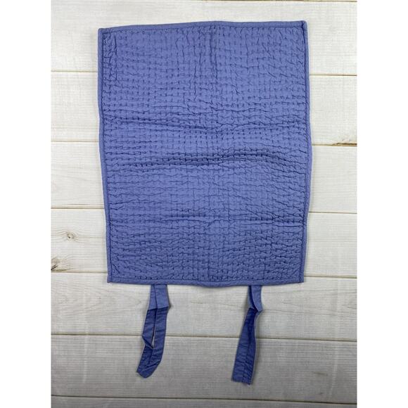 Pottery Barn Pick-Stitch Handcrafted Cotton Linen Quilted Pillow Std Sham Blue - Picture 9 of 14